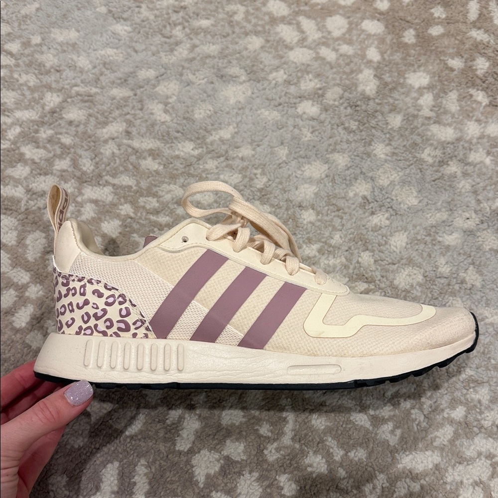 Adidas Women's Cream and Purple Sneakers